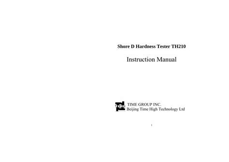 th210 shore hardness tester|Instruction Manual .